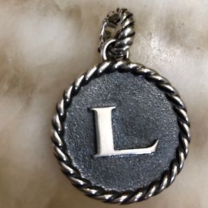 Authentic  David Yurman round Initial “L” enhancer